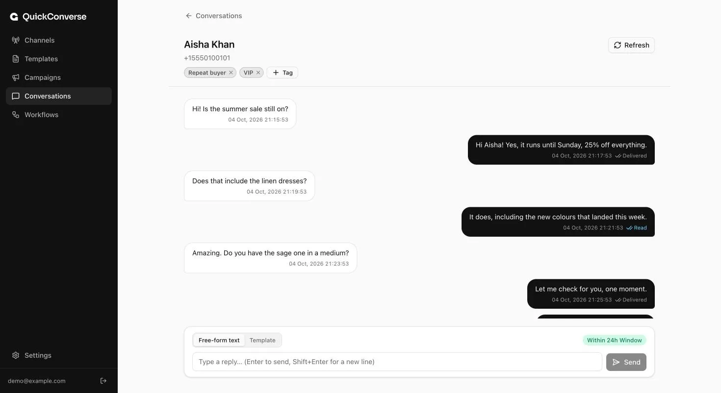 A conversation with VIP and Repeat buyer tags